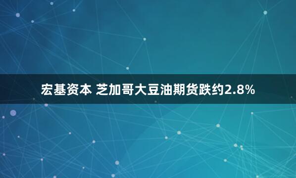 宏基资本 芝加哥大豆油期货跌约2.8%